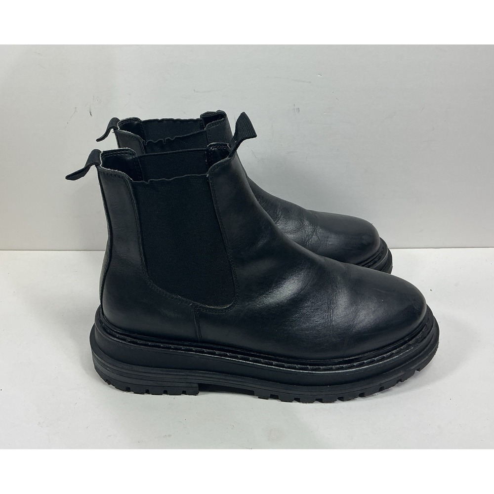 ASOS Design Chunky Chelsea Boots Mens Sz 6 Womens 8 Black Punk Mod Goth - Picture 2 of 7